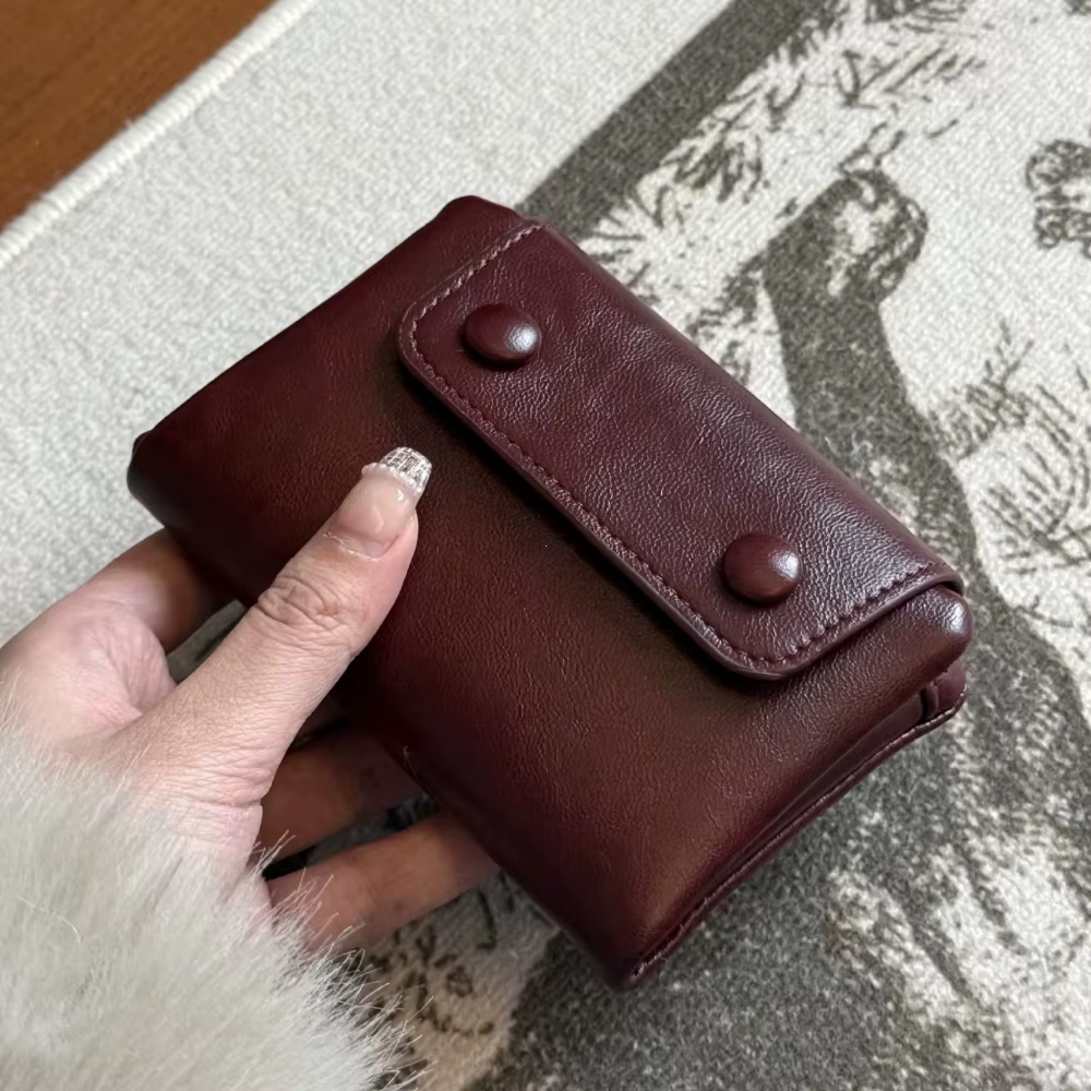 Portefeuille en cuir rétro pour femmes, porte-monnaie polyvalent, fermeture à glissière, Fre Sle Student Faion 2026, nouveau modèle coréen