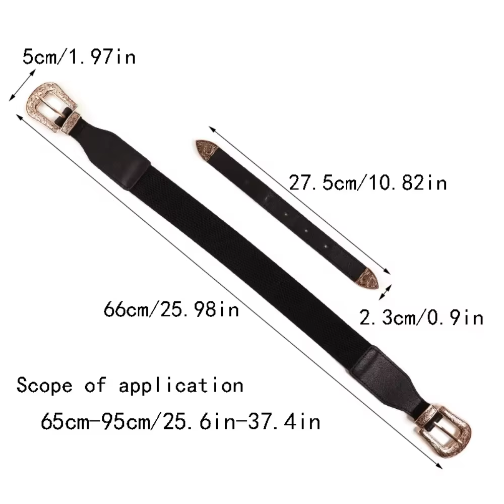 Ceinture noire polyvalente personnalisée pour femme