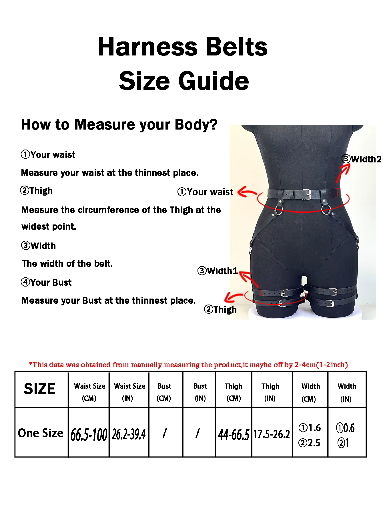Ceinture en cuir PU noir pour femme