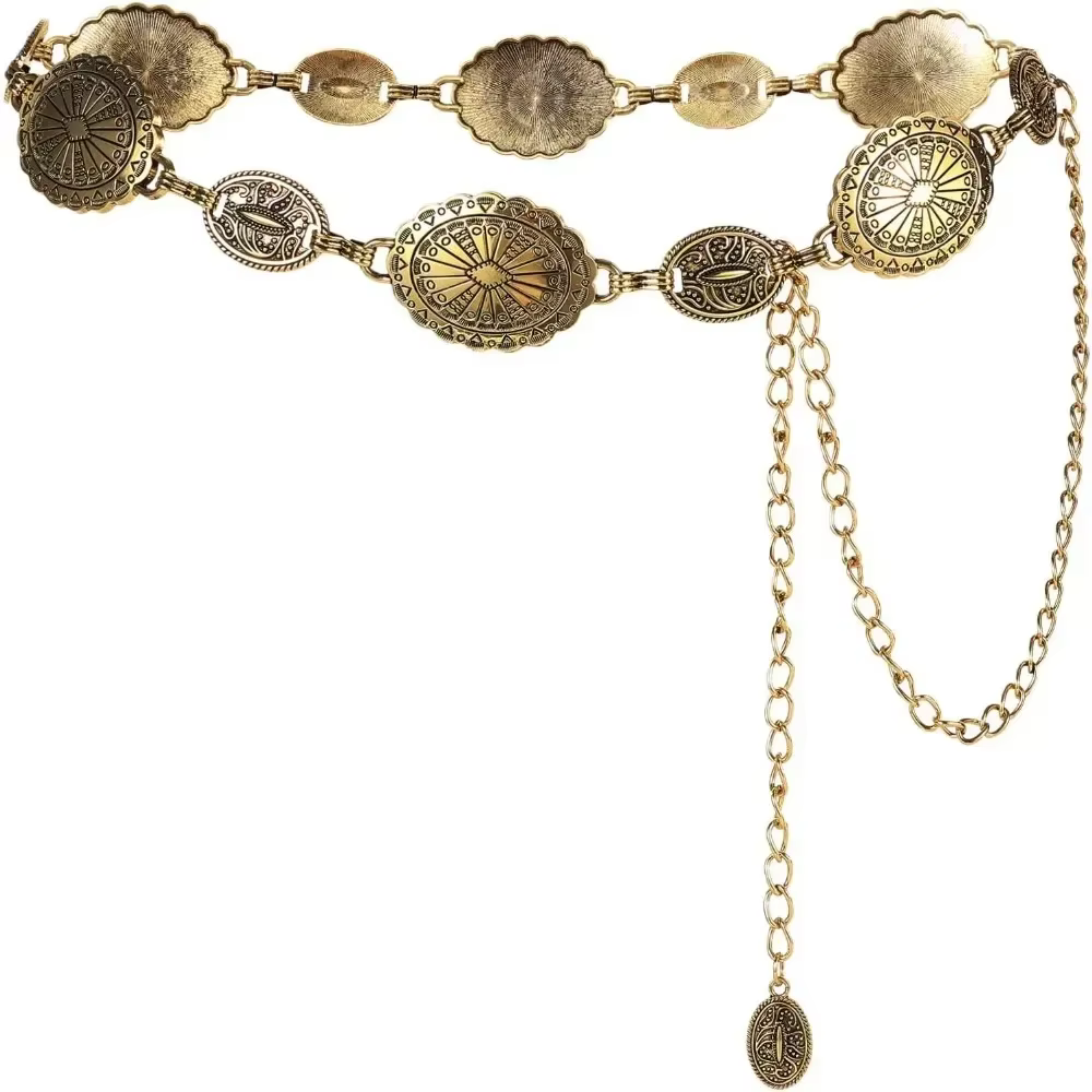 Ceinture à chaîne en métal pour femmes