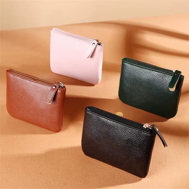 Porte-monnaie motif Litchi en cuir PU pour femme