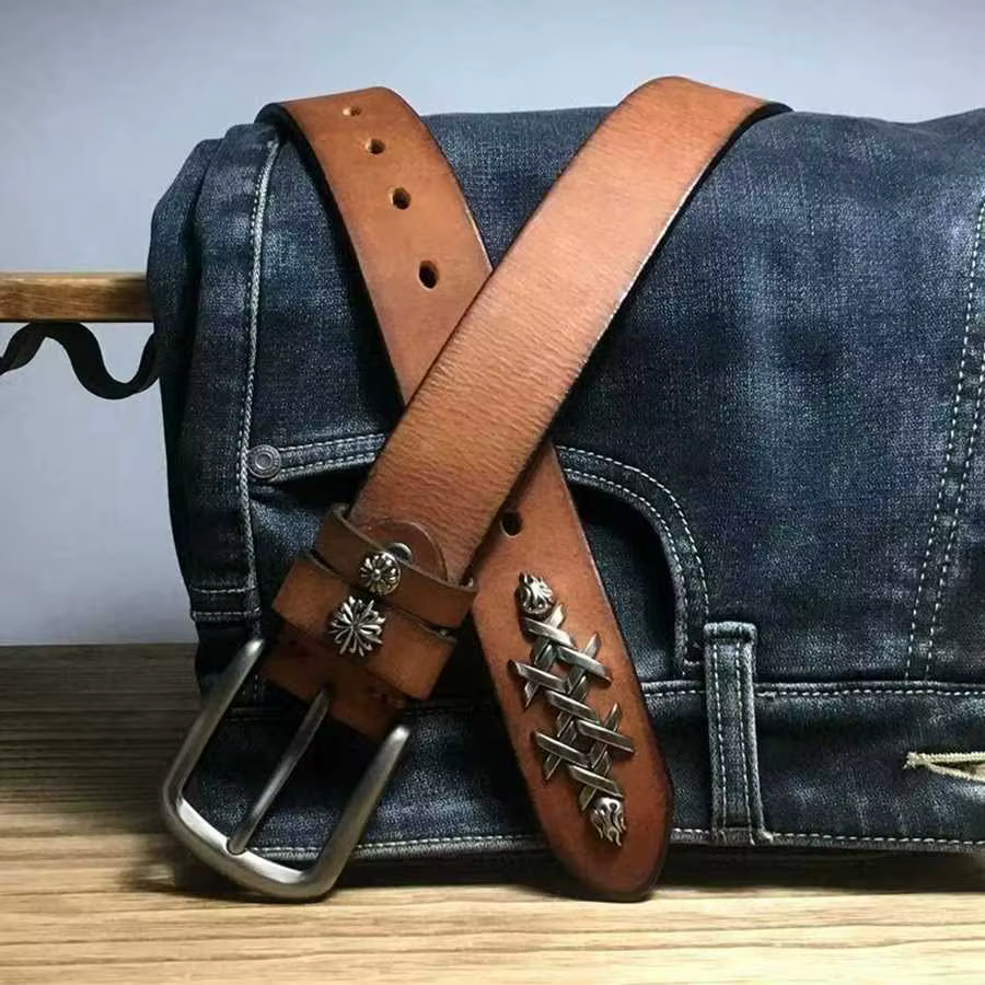 Ceinture en cuir pour Hommes, largeur: 38mm, accessoires, nouvelle collection