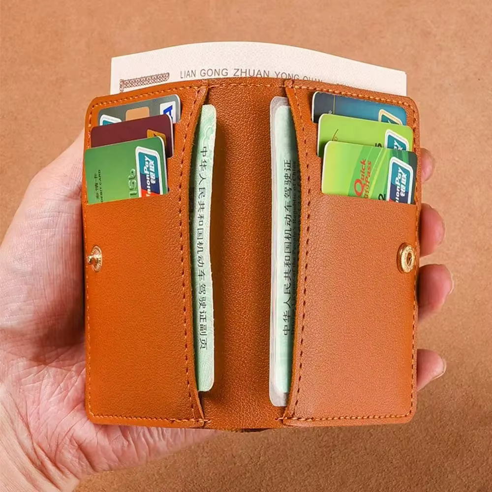 Petit portefeuille classique en cuir PU pour hommes et femmes, court et Simple, à la mode, Ultra fin, pour cartes de crédit, porte-monnaie