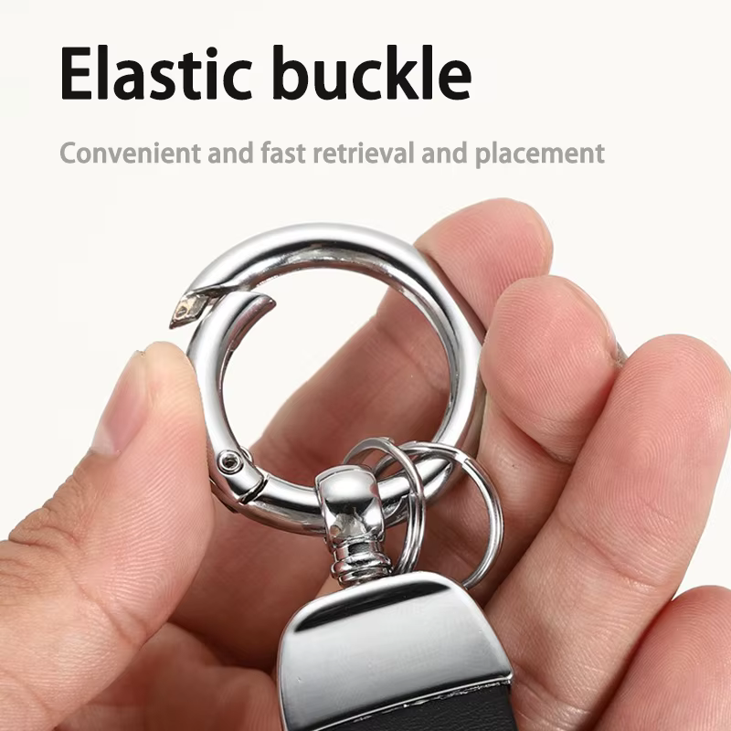 Porte-clés de voiture en cuir et métal