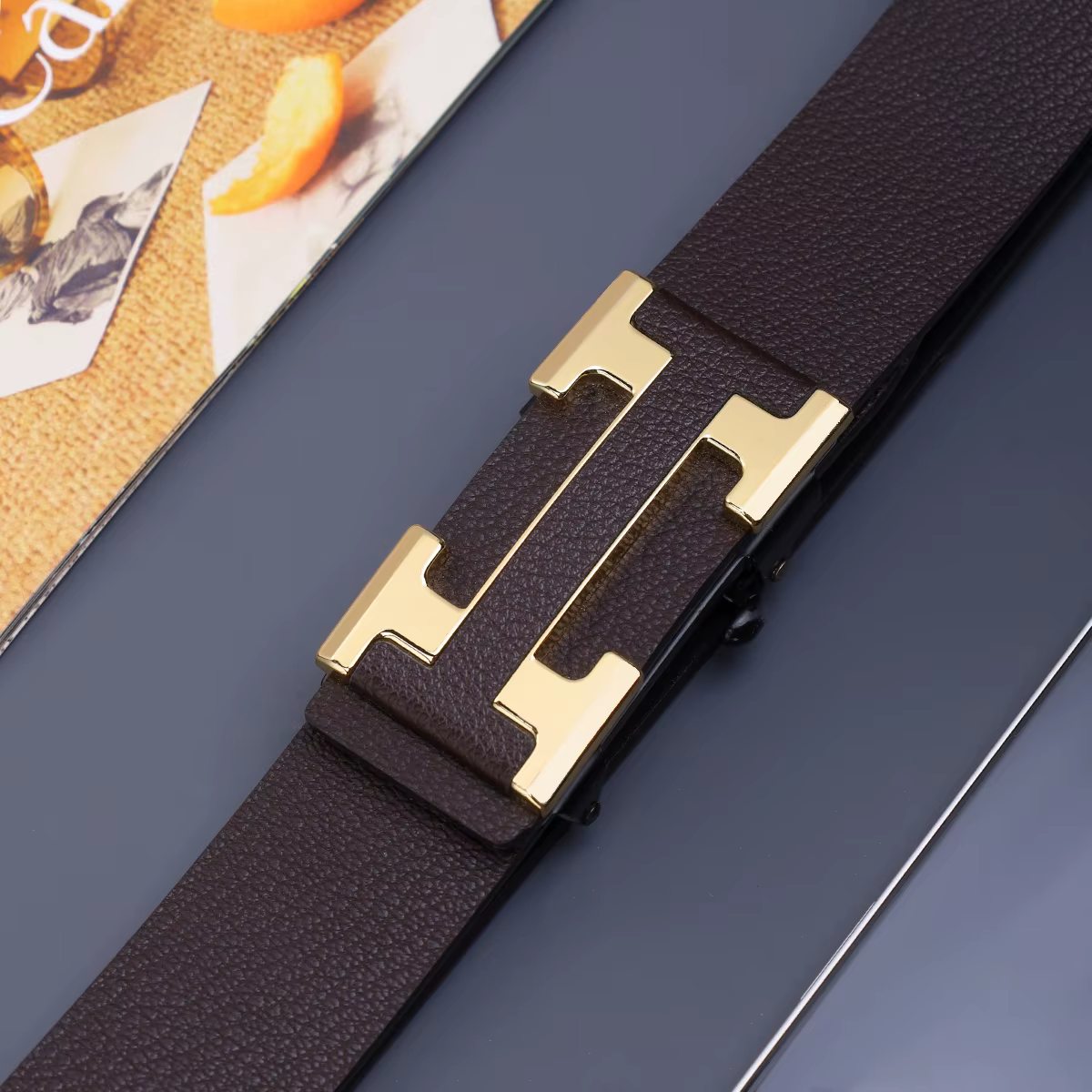 Ceinture de travail élégante pour homme avec boucle automatique en métal