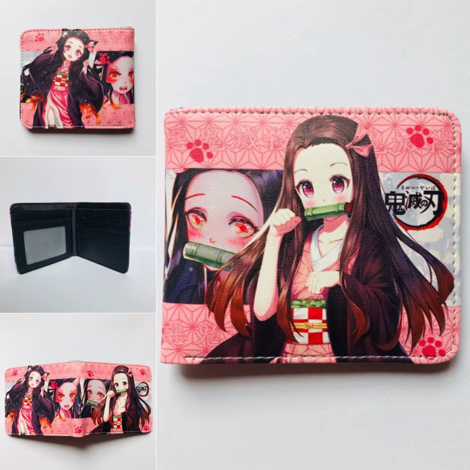Demon Slayer: Kimetsu No Yaiba Anime périphérique court portefeuille zéro portefeuille étudiant hommes et femmes Simple portefeuille