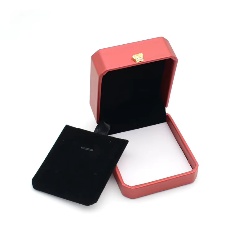 Boîte à pendentifs en cuir PU de luxe, forme octogonale, avec fermoir en métal, 6 couleurs, coffret cadeau organisateur de bijoux