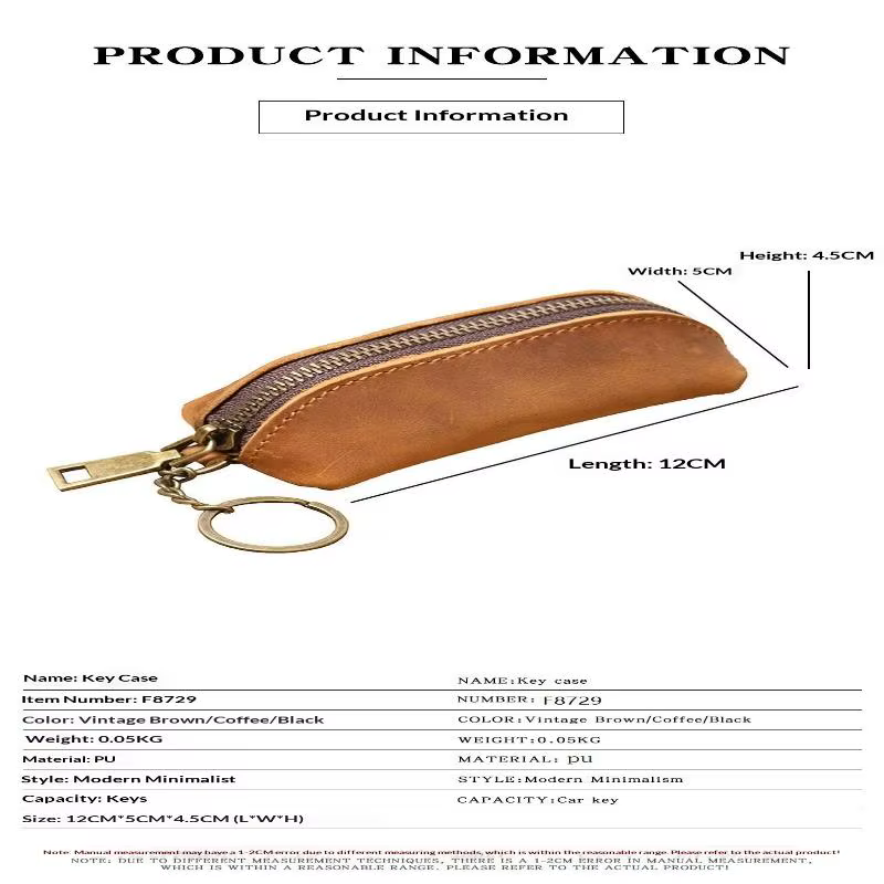 Porte-monnaie vintage avec fermeture éclair, design rétro, pour cartes de crédit et clés, sac organisateur polyvalent