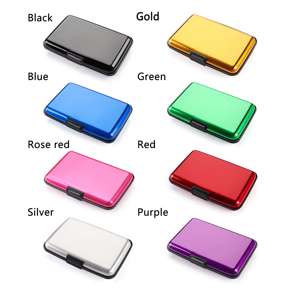 ANTI RFID bloquant le porte-carte de crédit porte-monnaie en aluminium métal étanche antivol portefeuille porte-cartes de visite pour hommes femmes
