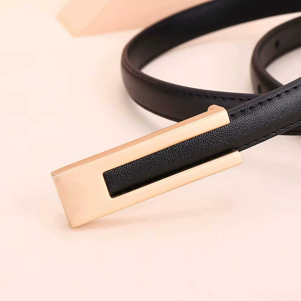 Ceinture en cuir de vachette pour femmes ; Ceinture fine pour la taille ; Décoration polyvalente ; Robe amincissante ; Accessoire de costume ; Ceinture pour femmes