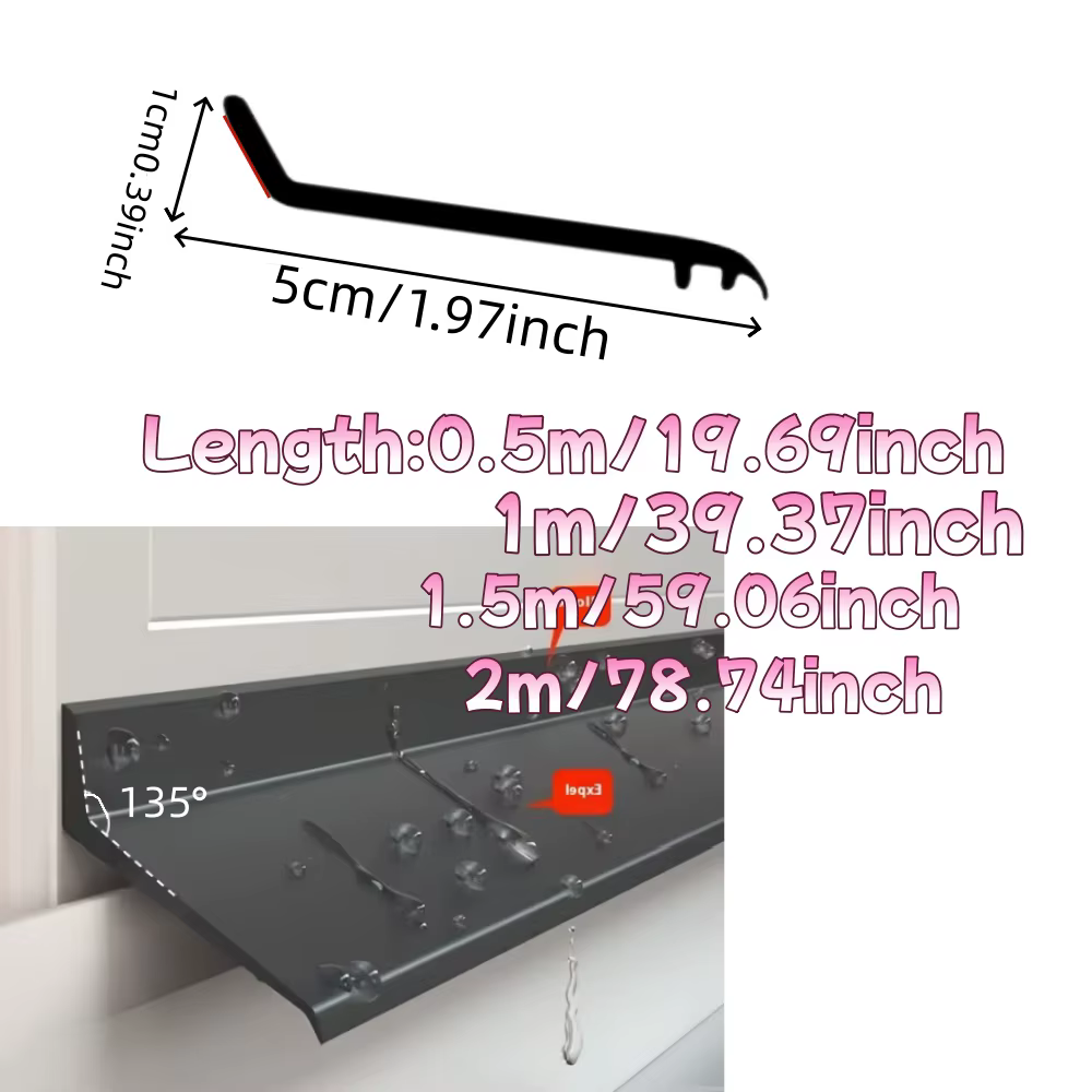 Système de drainage anti-reflux auto-adhésif étanche pour fenêtres coulissantes, installation facile, adapté aux fenêtres coulissantes
