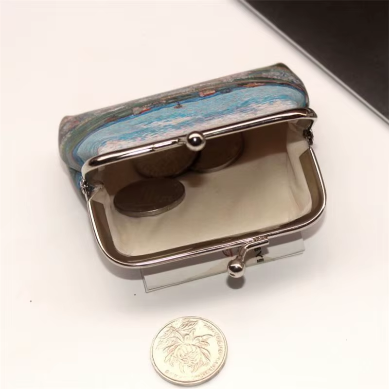 Porte-monnaie vintage en cuir PU pour femme avec fermeture à fermoir