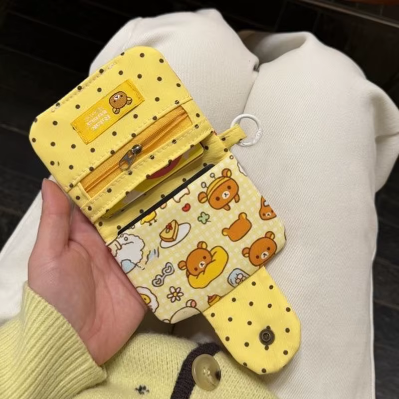 Porte-monnaie Ours Rétro Tendance Style Ins pour Étudiants avec Option Porte-clés