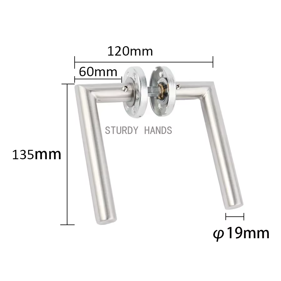 Ensemble de poignées de porte en acier inoxydable, intérieur de maison, serrure à levier, loquet réglable Durable, bouton de sécurité pour chambre à coucher et salle de bains