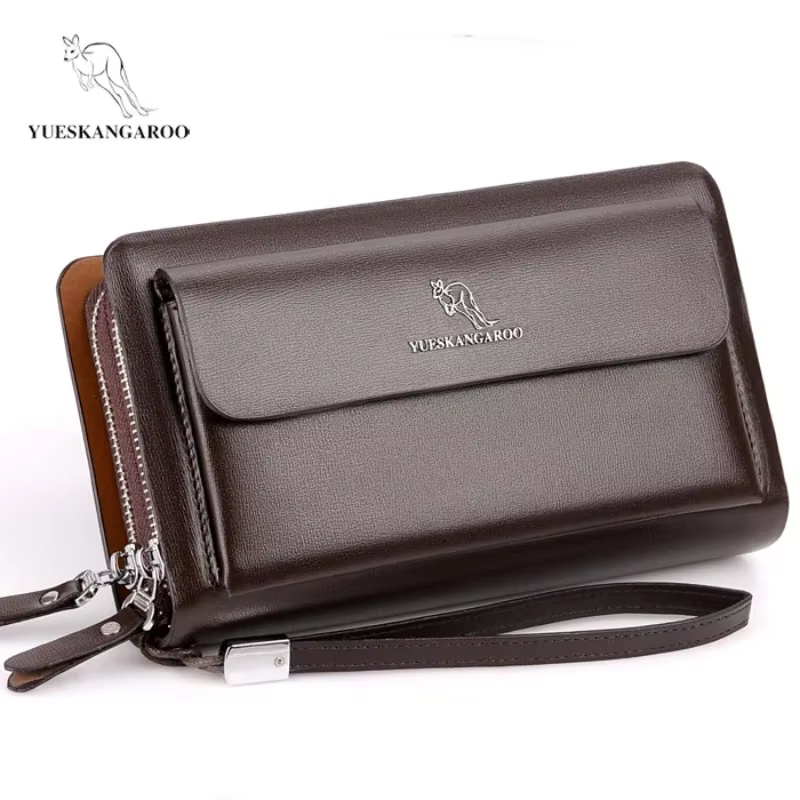 Portefeuille long en cuir PU pour hommes
