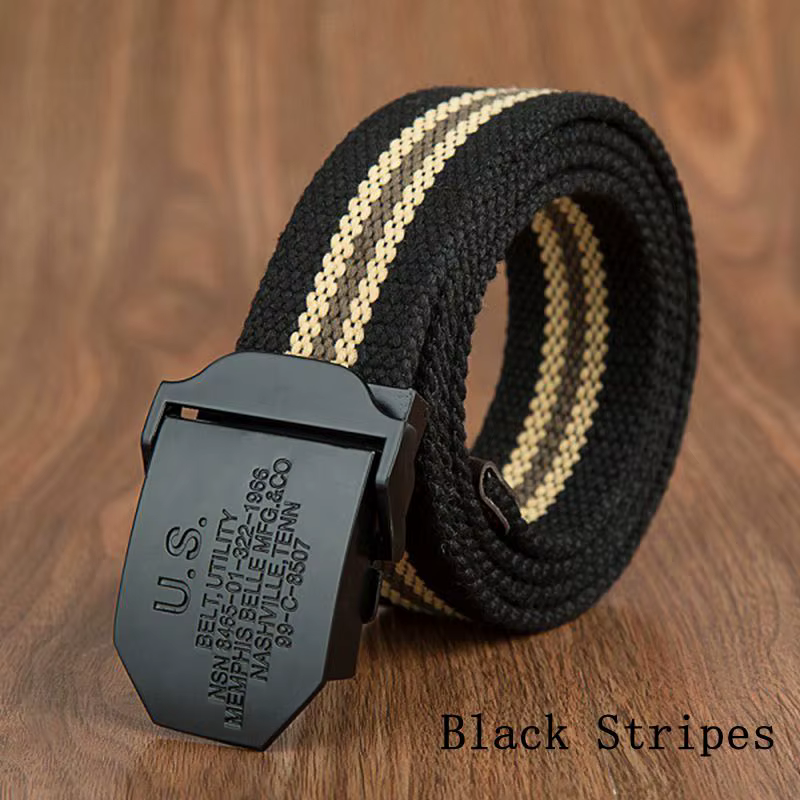 Ceinture noire pour homme avec boucle américaine