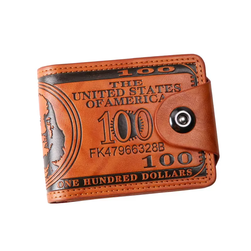 Portefeuilles pour hommes avec 100 dollars américains motif portefeuille homme en cuir