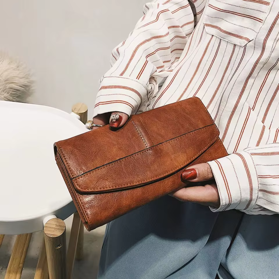 Portefeuille Vintage à trois volets pour femmes
