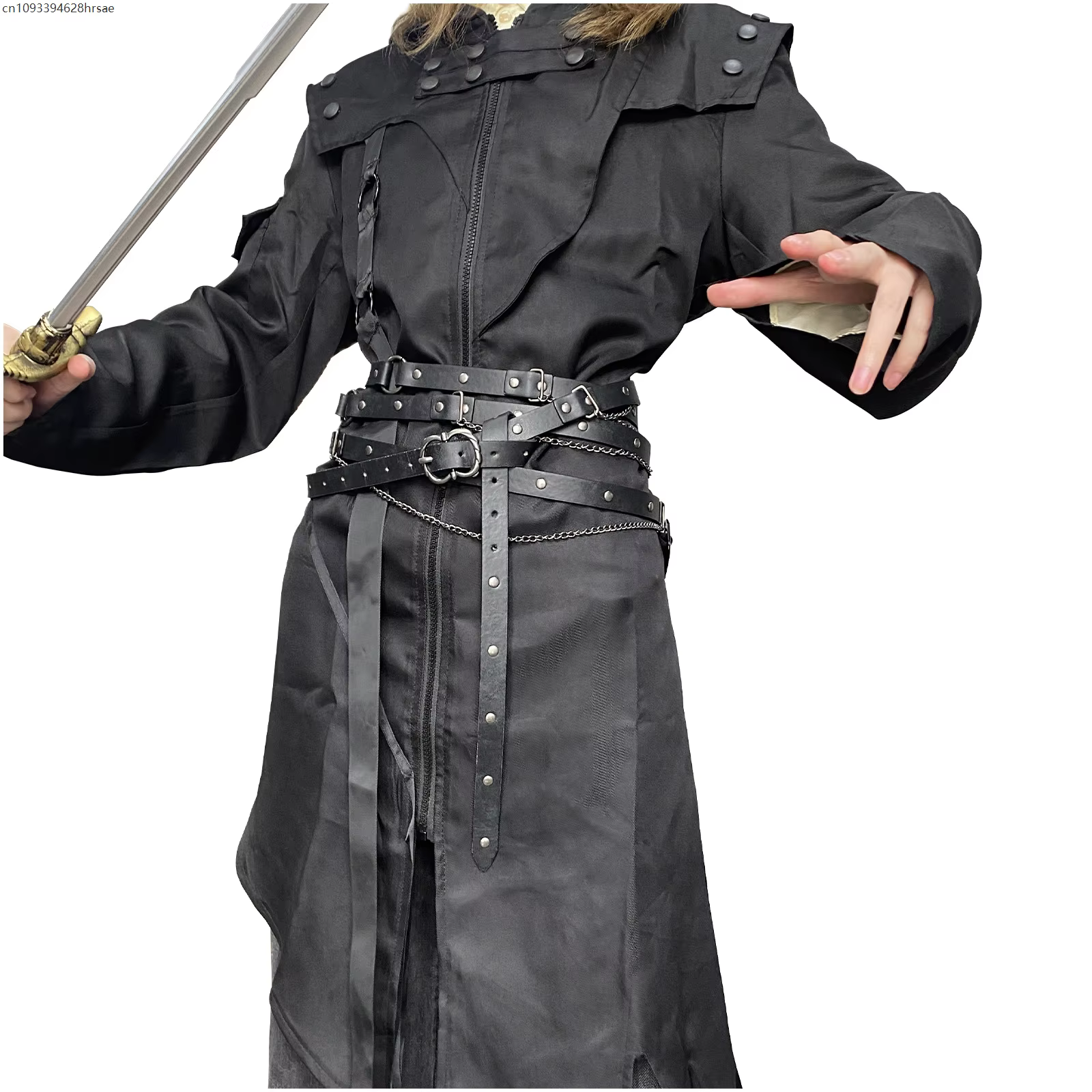 Ceinture à chaîne en simili cuir médiévale