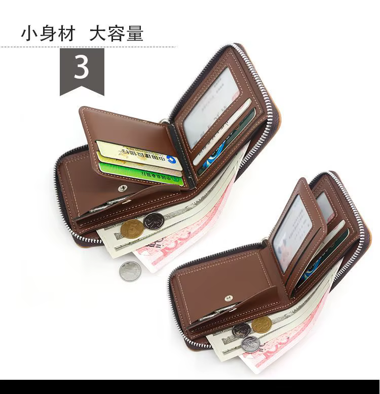 Portefeuille Godzilla tendance avec fermeture éclair