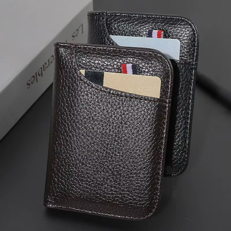 Portefeuille en cuir PU souple super fin pour hommes