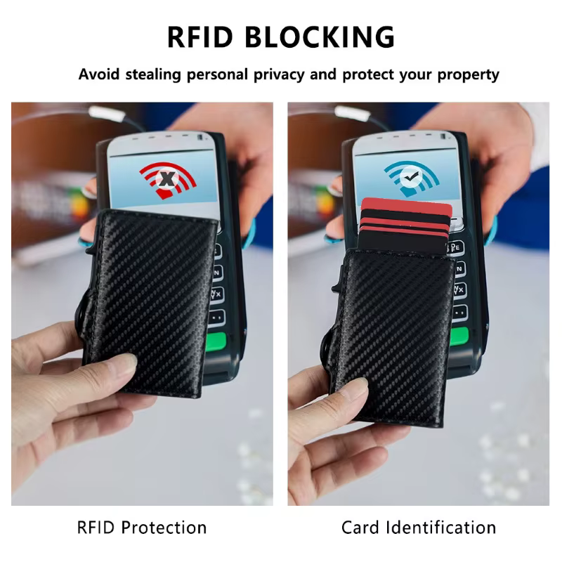 Porte-cartes en fibre de carbone pour hommes