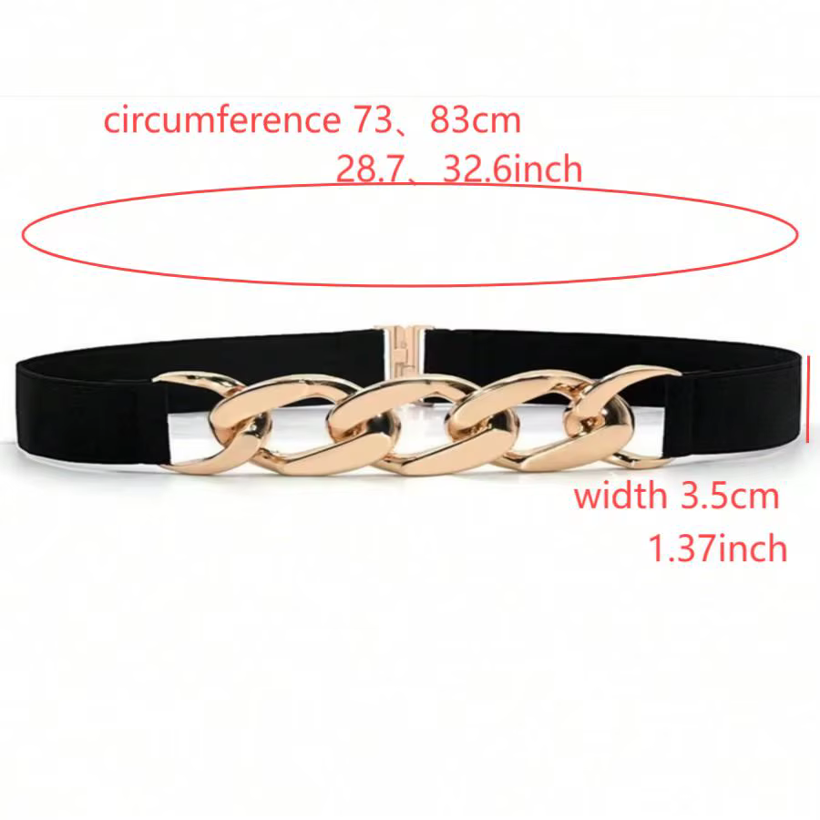 La ceinture élastique noire à chaîne