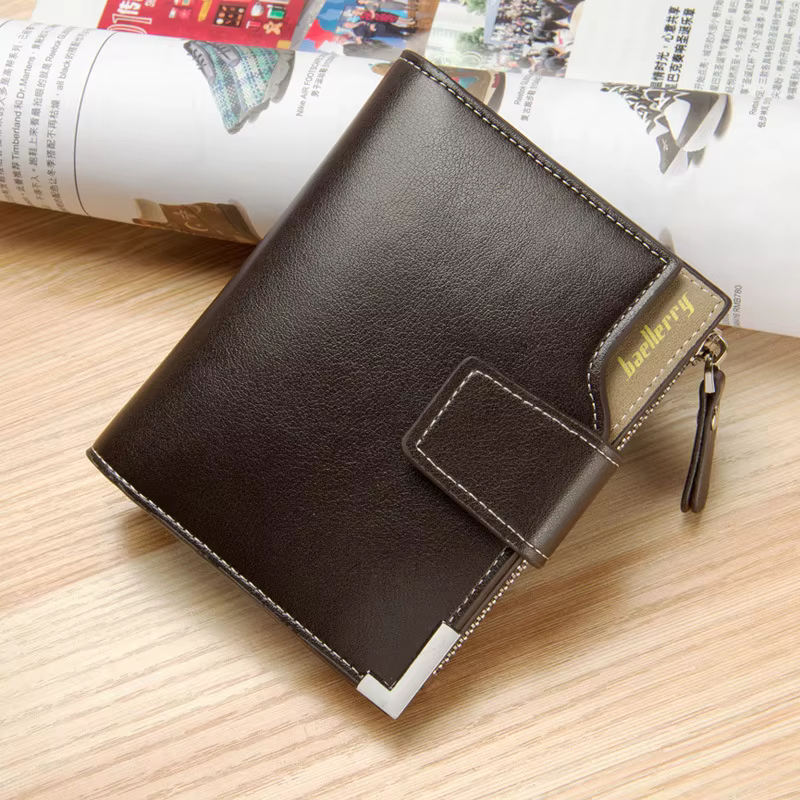 Baellerry court luxe hommes portefeuilles fermeture éclair monnaie poche porte-carte homme portefeuille pochette