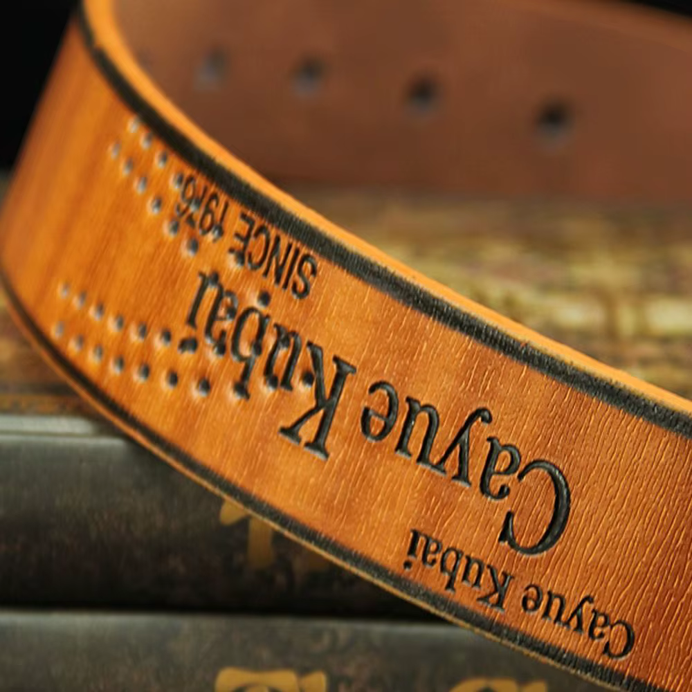 Ceinture en cuir pour hommes lettre imprimée luxe classique boucle affaires Cowboy Vintage
