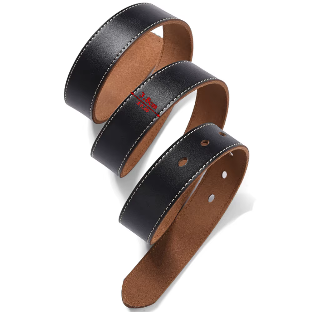 Grande taille 105-140 150 160 170 cm en cuir véritable jean ceinture 3.8 CM peau de vache cuivre boucle