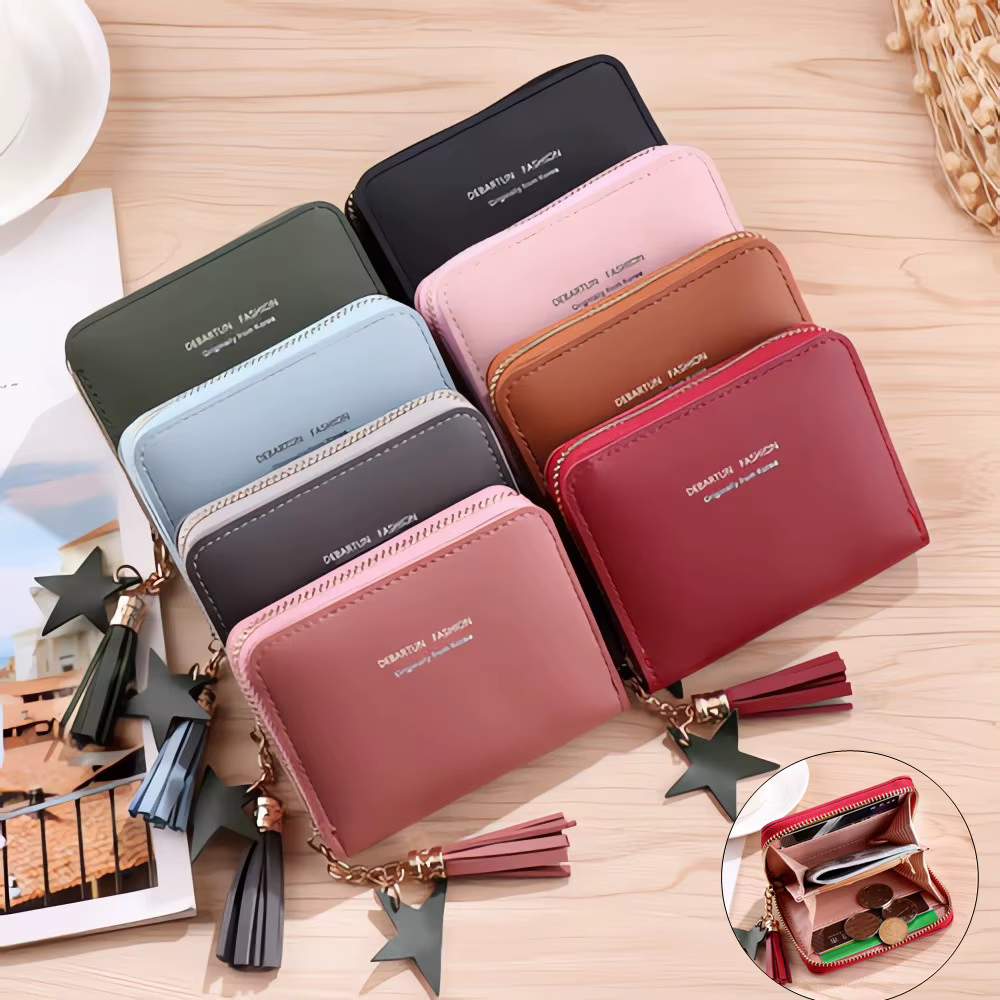 Porte-monnaie en cuir PU pour femmes