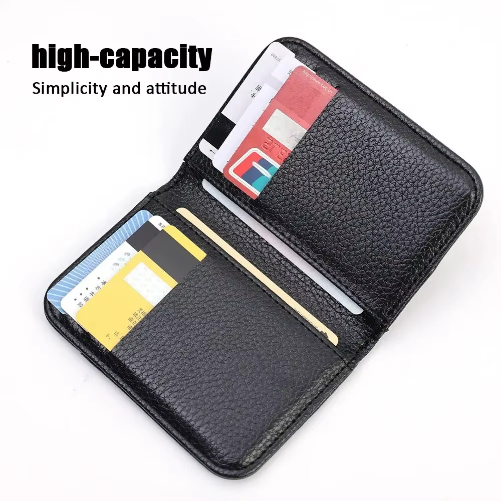 Portefeuille souple Super mince Portable pour hommes en cuir PU Mini ID carte de crédit portefeuille sac à main porte-cartes portefeuille mince petits portefeuilles courts