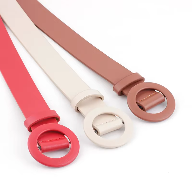 Ceinture pour pantalon femme en cuir PU noir