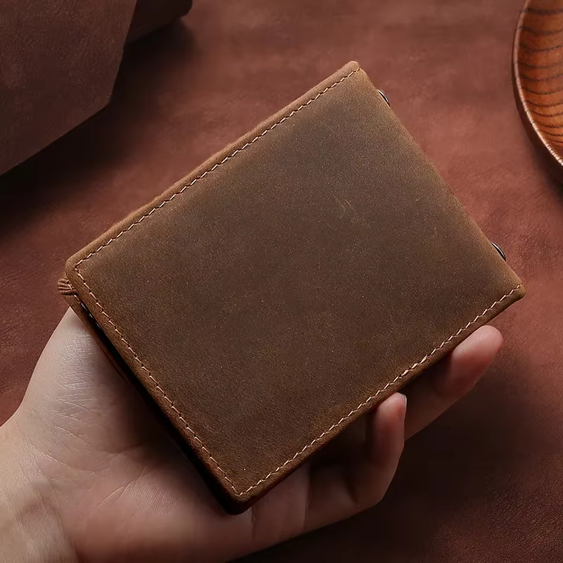 Porte carte en cuir véritable pour hommes