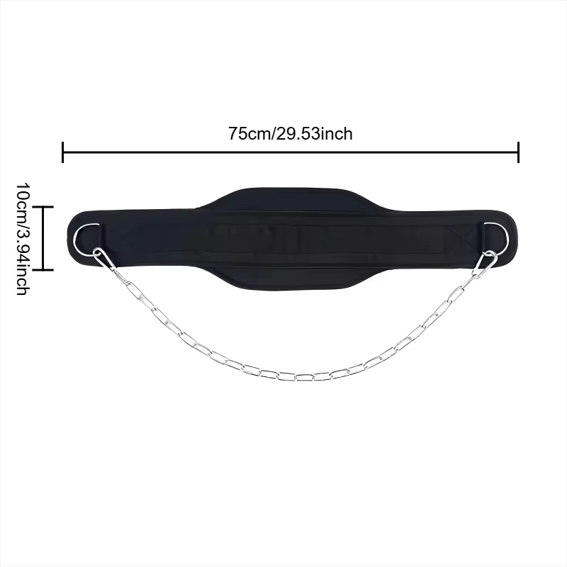 Ceinture de musculation épaisse avec chaîne pour haltères, fitness, bodybuilding, entraînement de force et tractions