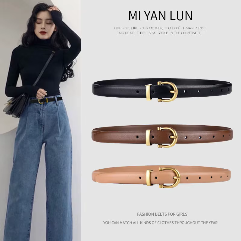 Ceinture en cuir véritable pour femme