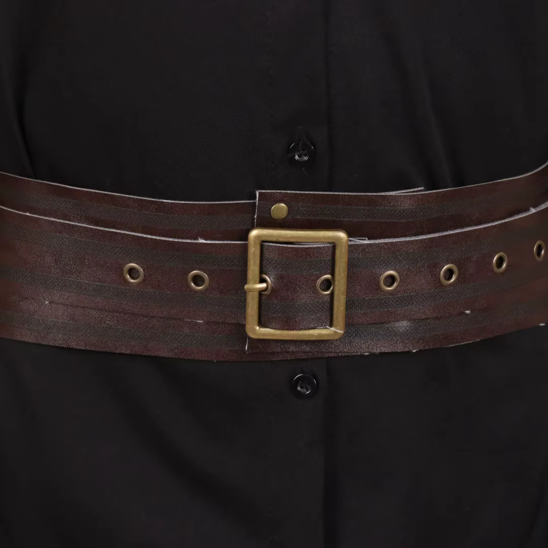 Ceinture large pour femme en cuir PU gothique