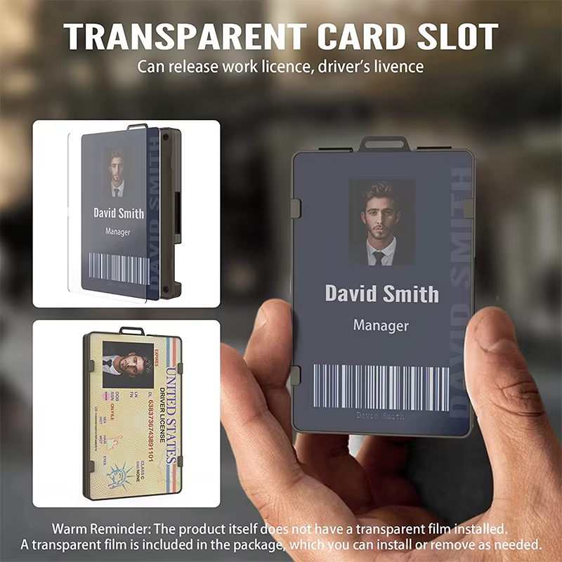 Portefeuilles tactiques avec porte-badge d'identification transparent