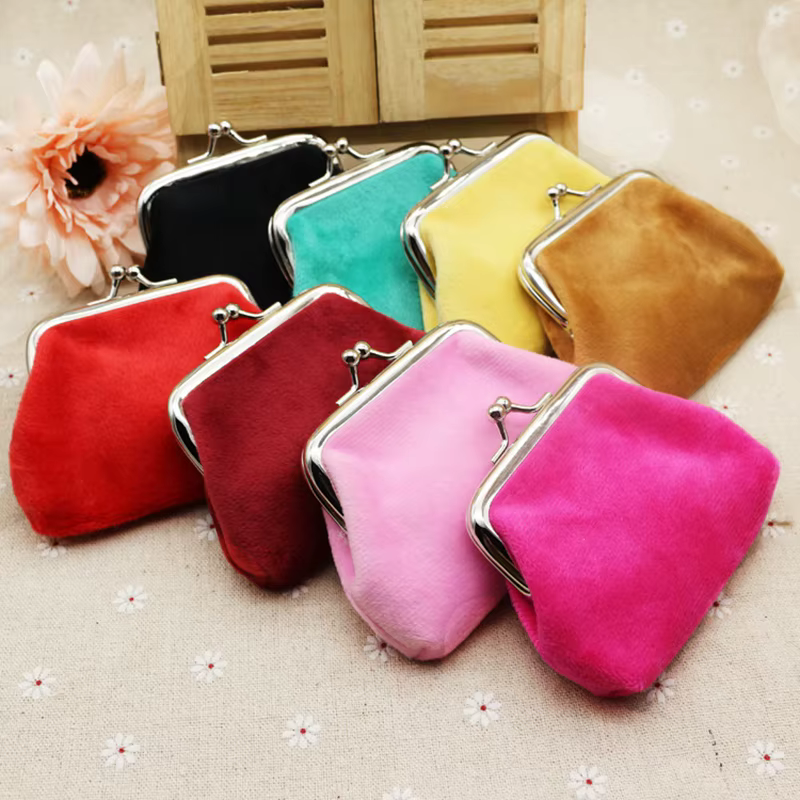 Porte-monnaie en velours côtelé pour femmes, sac d'argent couleur bonbon, petit portefeuille, pochette, sac à clés pour dames, Mini porte-monnaie