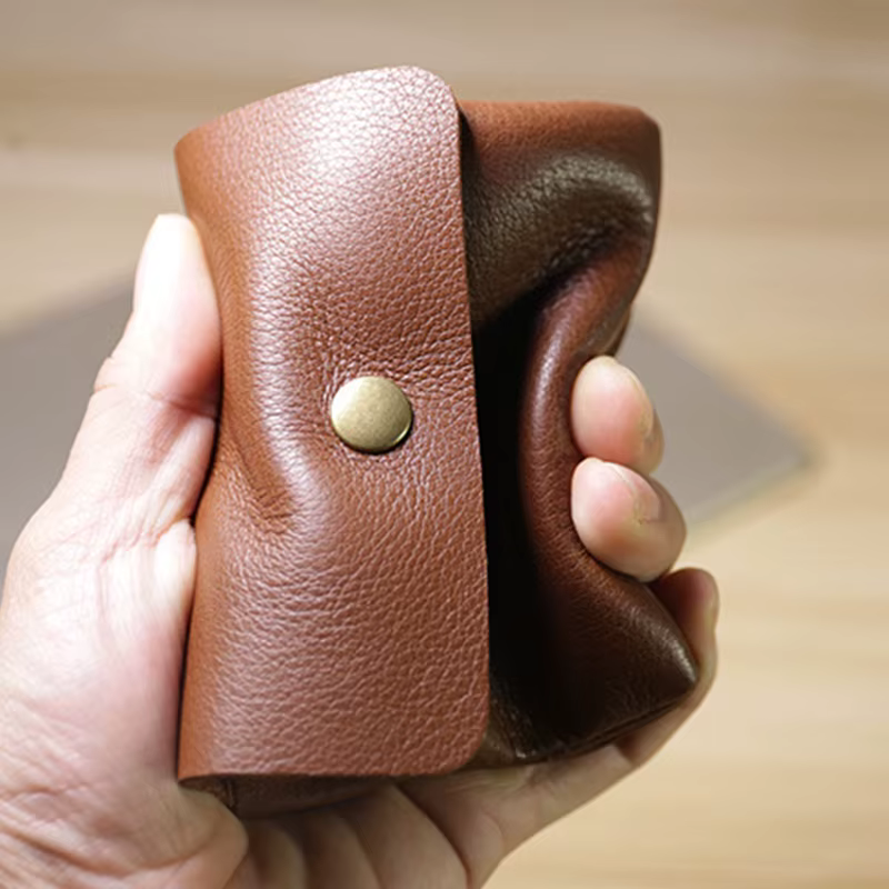 WERLLANDS Portefeuille porte-cartes court bicolore en cuir PU rétro avec boucle en laiton