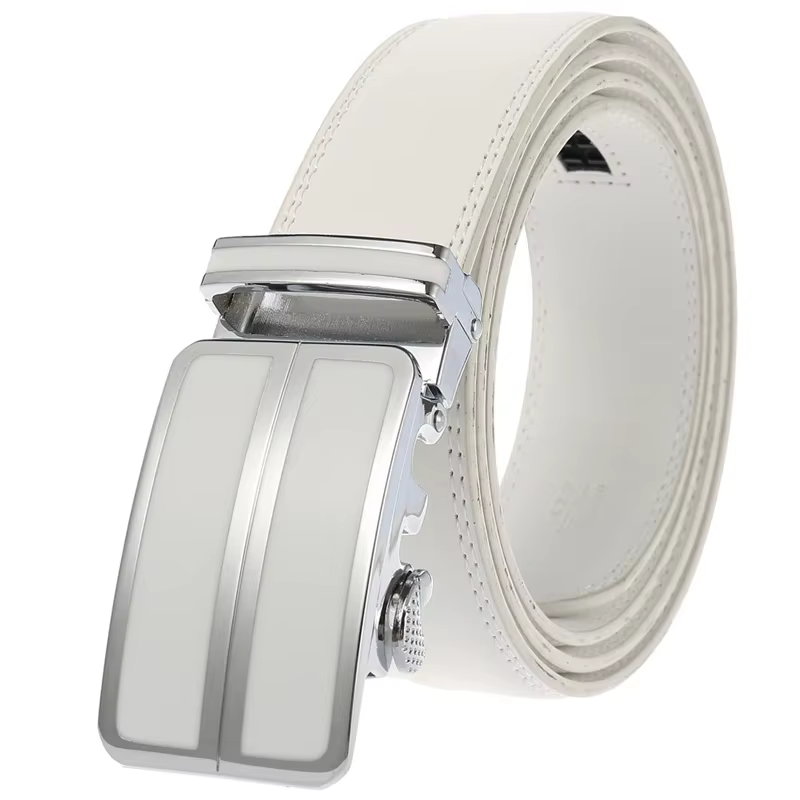 Plyesxale-Ceinture habillée en cuir véritable pour homme