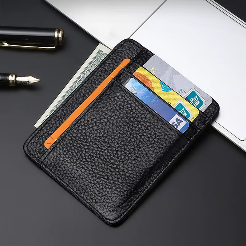 Portefeuilles fins pour hommes en cuir PU