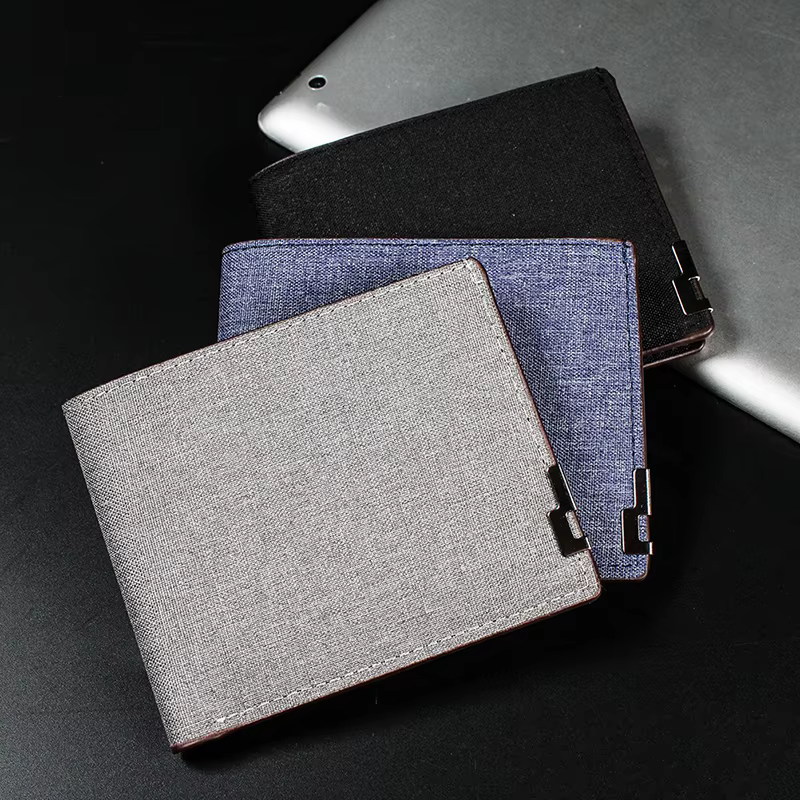 Portefeuille en denim pliable pour hommes et femmes