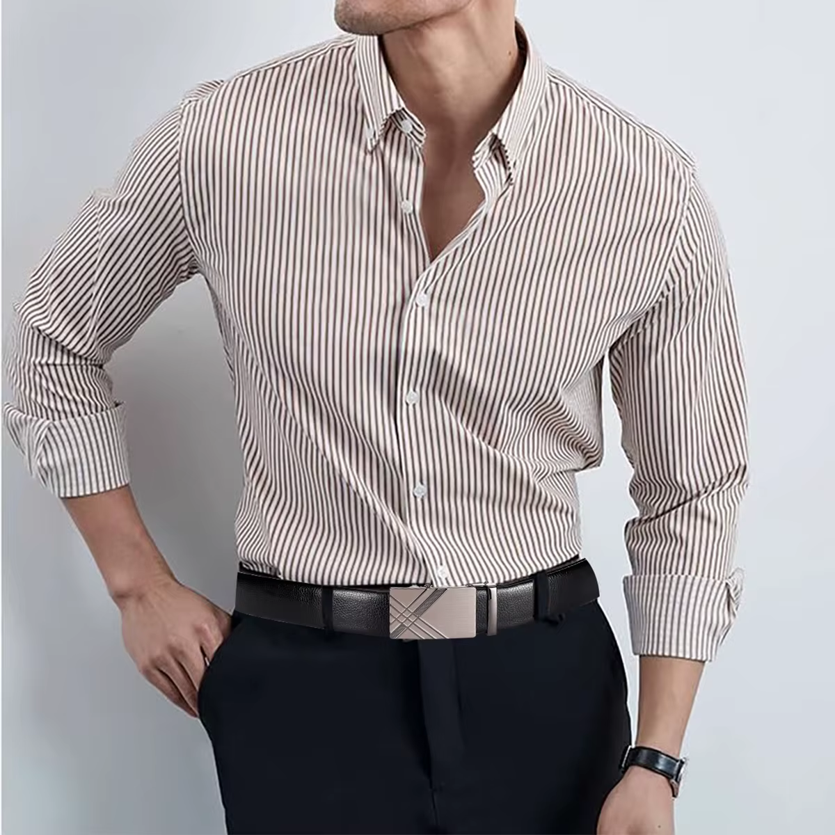 Ceinture à boucle automatique pour hommes