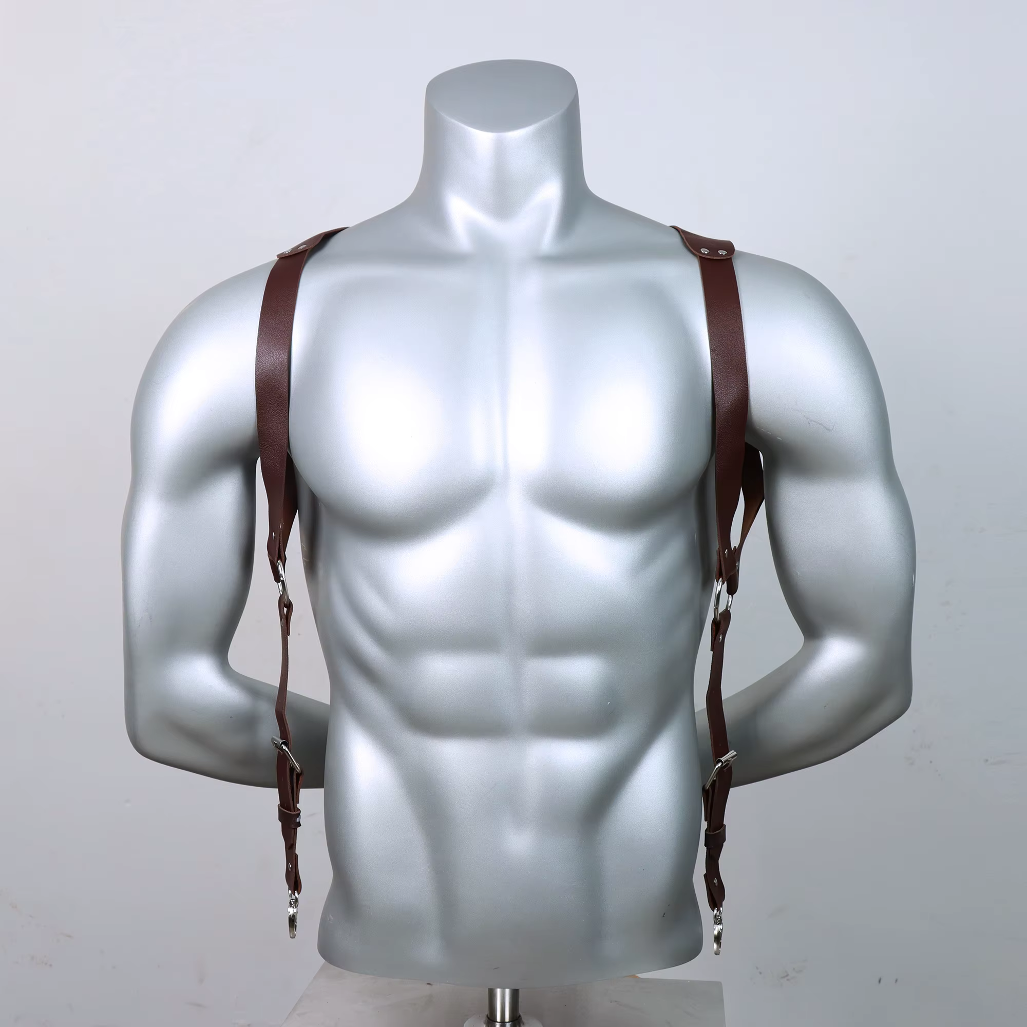 Bretelles pantalons pour hommes en cuir réglable sac à dos