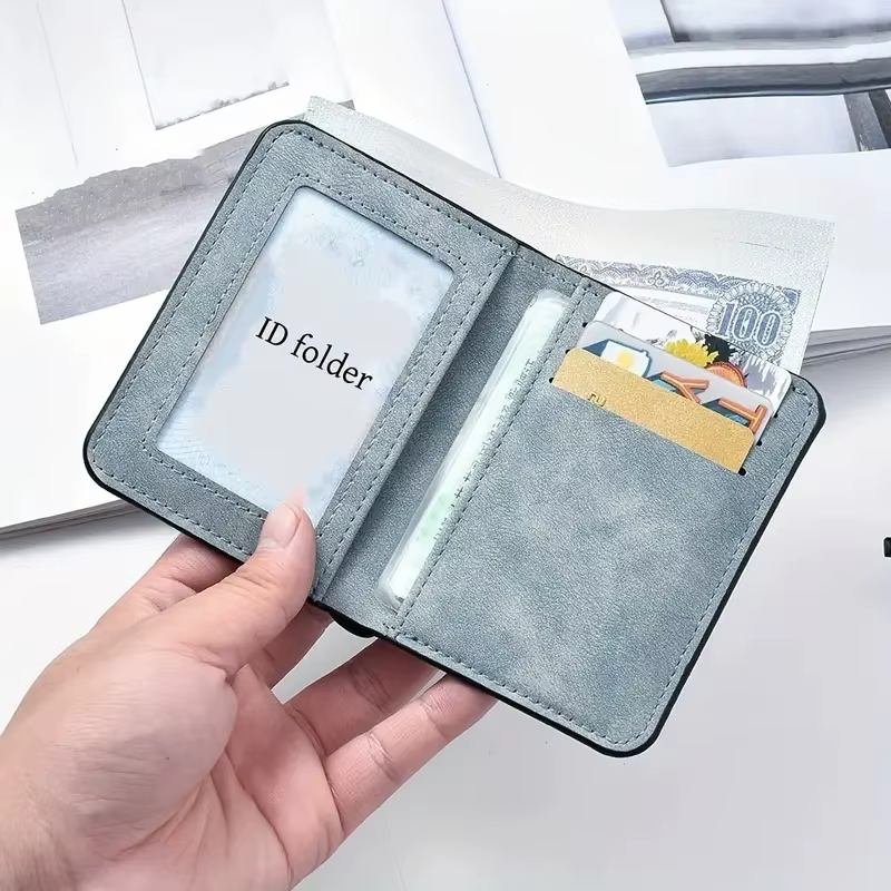 Portefeuille slim pour homme avec plusieurs fentes pour cartes et porte-carte d'identité