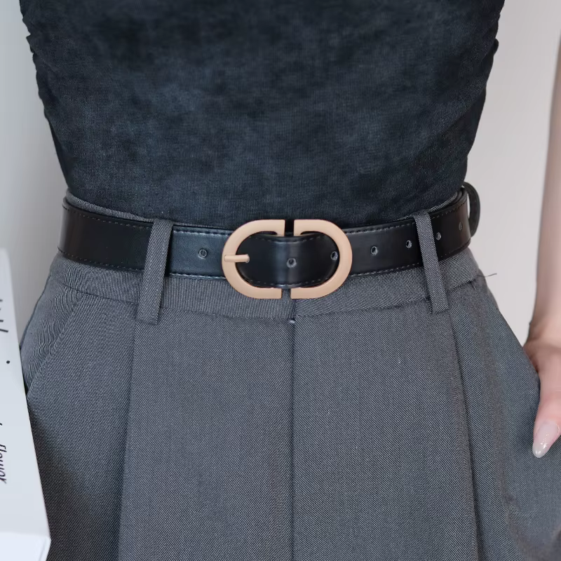 Ceinture noire rétro pour femmes et hommes