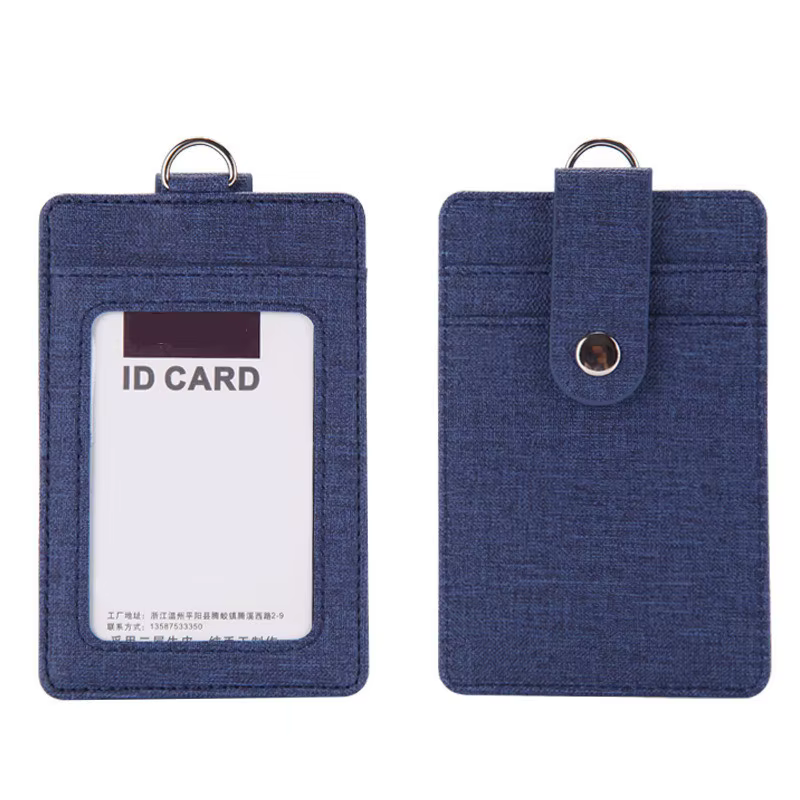 Porte-badge en cuir avec lanières pour hommes et femmes