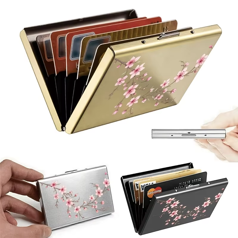 Porte-cartes en acier inoxydable à 6 cartes