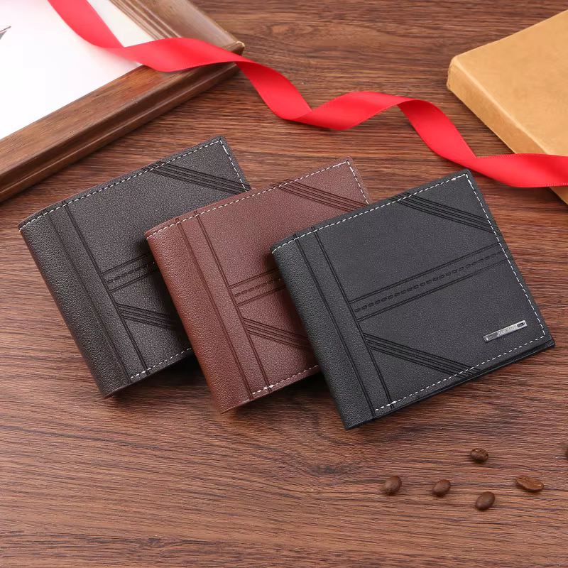 Portefeuille en cuir souple horizontal pour hommes
